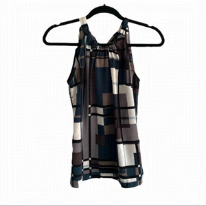 Banana REPUBLIC Sleeveless Halter Tie Back Tank Top Sleeveless Blouse Print XXSP